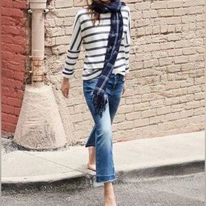 ST. JOHN SPORT CROPPED DENIM BLUE JEANS 0